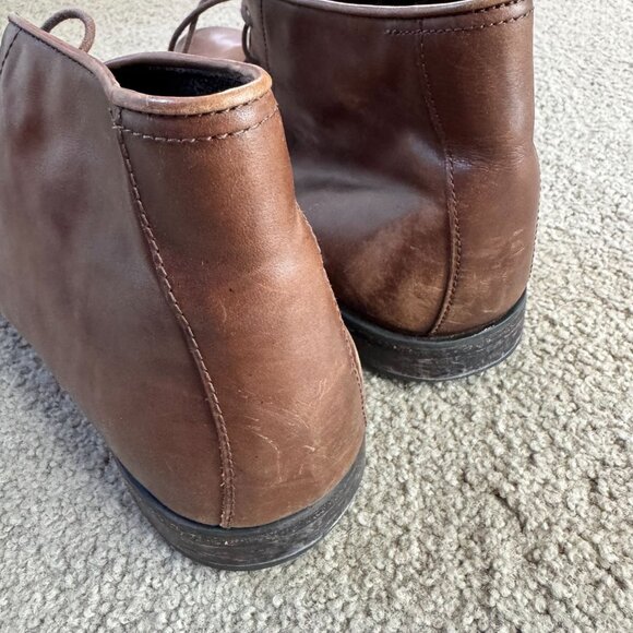 Florsheim Chukka Boots Mens Leather 12 E Brown Lace Up Leather Uppers Soles Lini - Picture 4 of 7